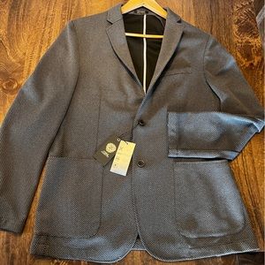 GREY VINCE CAMUTO DECONSTRUCTED MEN'S STRETCH BLAZER